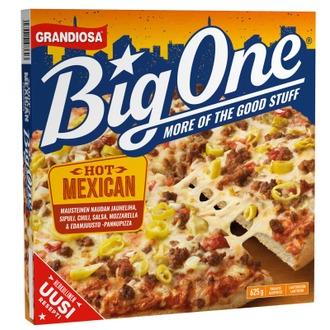 Grandiosa BigOne pan pizza hot mexican, juustoa, jauhelihaa, salsaa ja chiliä 625g