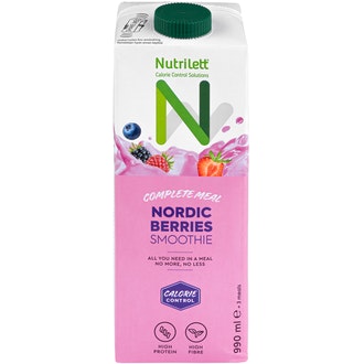 Nutrilett Nordic berries smoothie 900ml vähälaktoosinen Pohjoisten marjojen makuinen smoothie