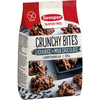 Semper Crunchy Bites 125g lakritsi & suklaa gluteeniton