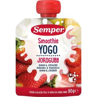 Semper 90g Smoothie banaani mansikka jogurtti alkaen 6 kk