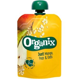 Organix Just Mango, Päärynä & Kaurahiutaleet, 100G  Alkaen 6 Kk, Luomuhedelmäsose