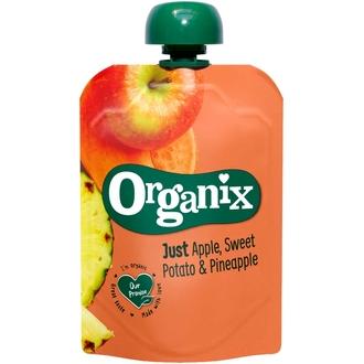 Organix Just Omena, Bataatti & Ananas 100G  Alkaen 6 Kk, Luomuhedelmäsose