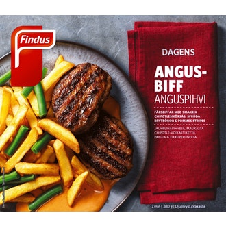 Findus Dagens 380g grillattu anguspihvi ja tikkuperunat