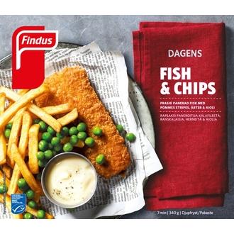 Findus Dagens Fish & Chips MSC 340g, pakaste