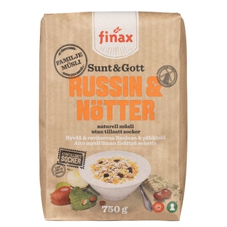 Finax Sunt & Gott - Russin & Nötter naturell müsli 750 g