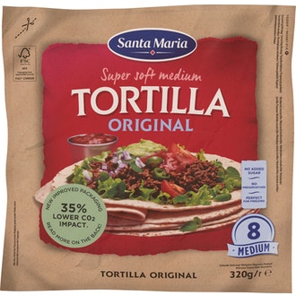 Santa Maria 320G Tex Mex Tortilla Original Medium 8-pack