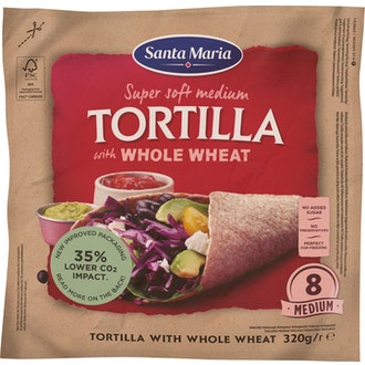 Santa Maria Tortilla Whole Wheat Medium täysjyvätortilla 8 kpl 320 g