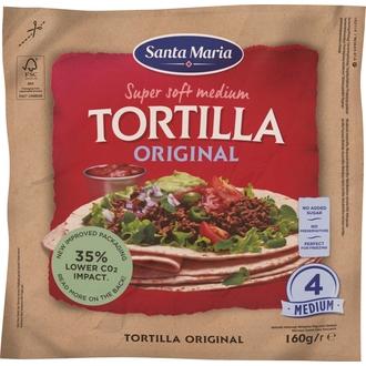 Santa Maria 160G Tex Mex Tortilla Original Medium (4-Pack)
