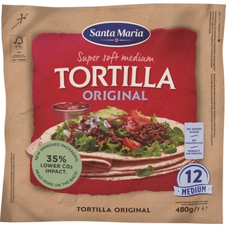 Santa Maria Tortilla Original Medium vehnätortilla 12 kpl 480 g