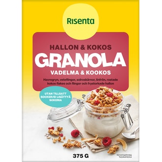 Risenta granola 375g vadelma-kookos