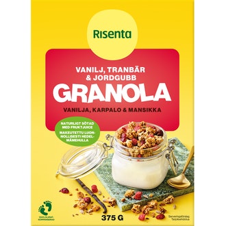 Risenta granola 375g vanilja-karpalo-mansikka