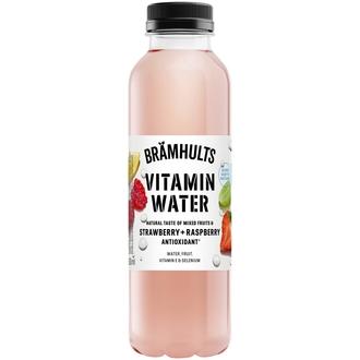 Brämhults Vitamin Water vitaminoitu ja seleenillä täydennetty Rypäle-sitruuna-mansikka-vadelmajuoma 0,5 L