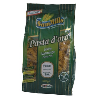 SamMills Pasta D\'oro fusilli luontaisesti gluteeniton pasta 500g