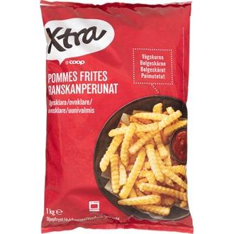 Xtra poimutetut ranskanperunat pakaste 1 kg