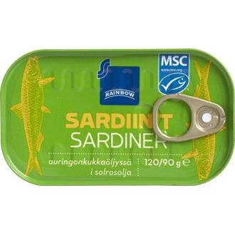Rainbow 120/90g sardiinit auringonkukkaöljyssä