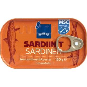Rainbow 120g sardiinit tomaattikastikkeessa