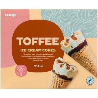 Coop jäätelötuutti toffee 6 kpl 720 ml/415 g