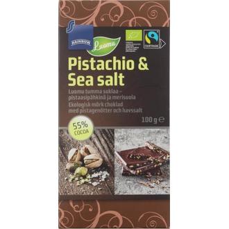 Rainbow tumma suklaa 55 % pistaasipähkinä ja merisuola luomu 100 g