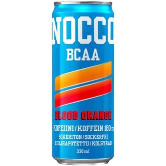 330ml NOCCO BCAA Blood Orange aminohappoja, kofeiinia ja vitamiineja sisältävä hiilihapotettu energiajuoma
