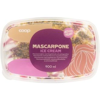 Coop mascarponejäätelö 900 ml/450 g