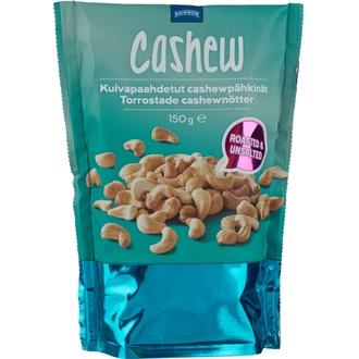 Rainbow kuivapaahdetut cashewpähkinät 150 g suolaamaton