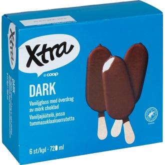 Xtra Dark jäätelöpuikko 6 x 120 ml/80 g