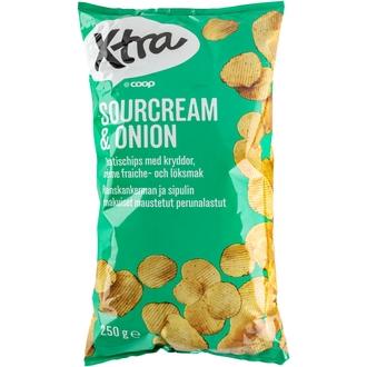 Xtra sour cream & onion perunalastut 250 g