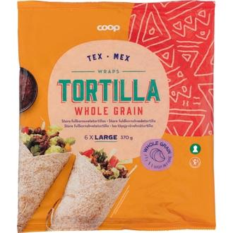 Coop iso täysjyvävehnätortilla 370 g 6 kpl