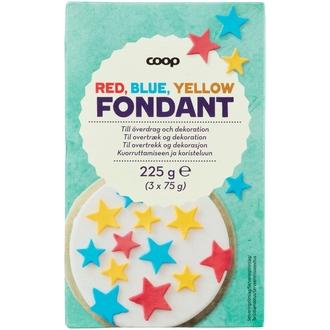 Coop sokerimassa 225 g punainen, sininen, keltainen