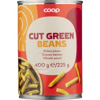 Coop leikatut vihreät pavut 400/225 g