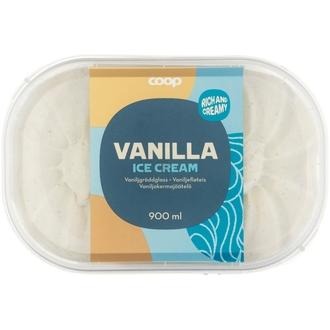 Coop vaniljakermajäätelö 900 ml/450 g