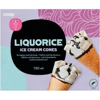 Coop jäätelötuutti lakritsi 6 kpl 720 ml/420 g