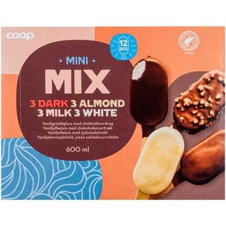 Coop Mini Mix jäätelöpuikot 12 kpl 600 ml/492 g