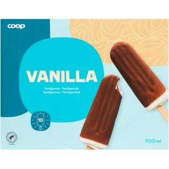 Coop vaniljajäätelöpuikko 10 kpl 700 ml/390 g