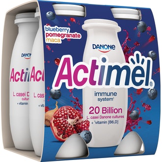 Danone Actimel jogurttijuoma 4x100g mustikka-granaattiomena-maca
