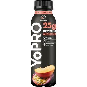 Danone YoPro juotava jogurtti, runsasproteiininen, persikka-passionhedelmä, laktoositon 300g