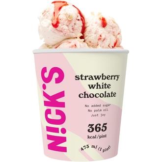 Nick\'s Strawberry white chocolate jäätelö 473ml