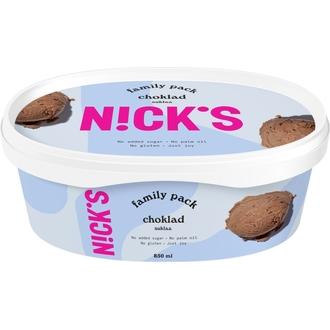 Nick’s Nick\'s 850Ml Suklaa, Suklaajäätelöä Ilman Lisättyä Sokeria