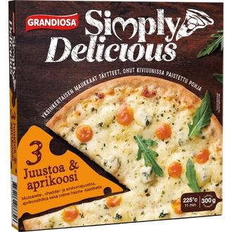 Grandiosa Simply Delicious kolme juustoa & aprikoosi pakastepizza 300g