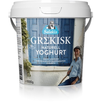 Salakis kreikkalainen maustamaton jogurtti 1kg 10%