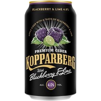 Premium Cider Kopparberg Blackberry & Lime 4,0%, Karhunvatukan & limen makuinen omenasiideri tölkki 33cl