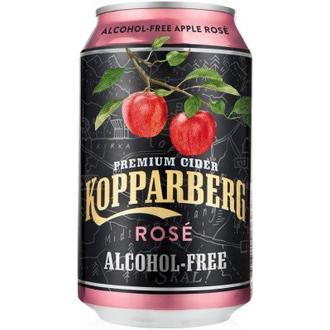 Premium Cider Kopparberg Apple Rosé 0%, Alkoholiton omenasiideri tölkki 33cl