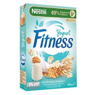 Nestlé Fitness 350g Yogurtflakes hiutaleita täysjyvävehnästä-, -kaurasta ja riisistä sekä jogurttikuorrutettuja hiutaleita