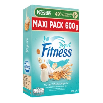 Nestlé Fitness 600g Yogurtflakes hiutaleita täysjyvävehnästä-, -kaurasta ja riisistä sekä jogurttikuorrutettuja hiutaleita