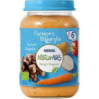 Nestlé Naturnes 190G Luomu Kasviksia, Perunaa Ja Naudanlihaa 6Kk