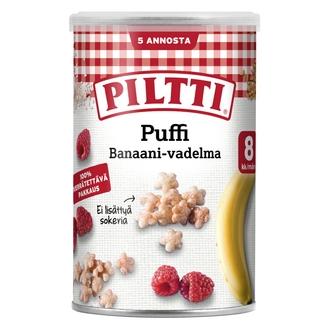 Piltti Puffi 35G Banaanin Ja Vadelman Makuisia Riisi- Ja Vehnänaksuja 8Kk