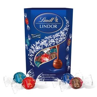 Lindt LINDOR Maito, karamelli-merisuola, Double Chocolate ja tumma 45% suklaa kuula pehmeällä täytteellä 337g