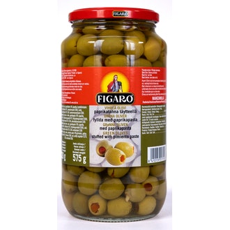 Figaro vihreä oliivi 935g/575g paprikatahnatäyte