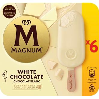 Magnum White Chocolate Jäätelö Monipakkaus 660ml/474g 6 kpl