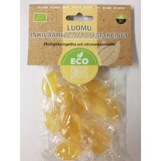 Eco Sweets Luomu Inkivääri-sitruunamakeiset 75g
